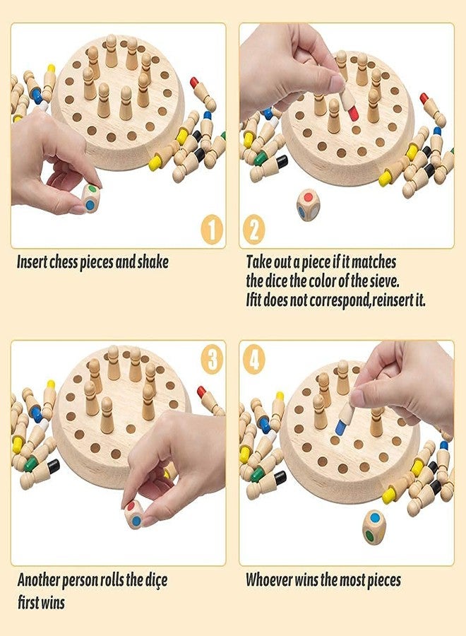 DARDRIS Wooden Memory Match Stick Game, Colorful Memory Chess, Block Board Game, Early Educational Toy, Brain Training montessory Games for Kids Memory and Learning Board Games - Image 4