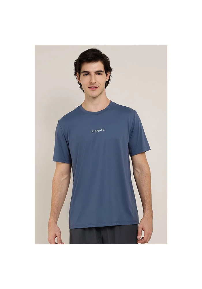 R&b Print Detail Active T-Shirt with Crew Neck and Short Sleeves