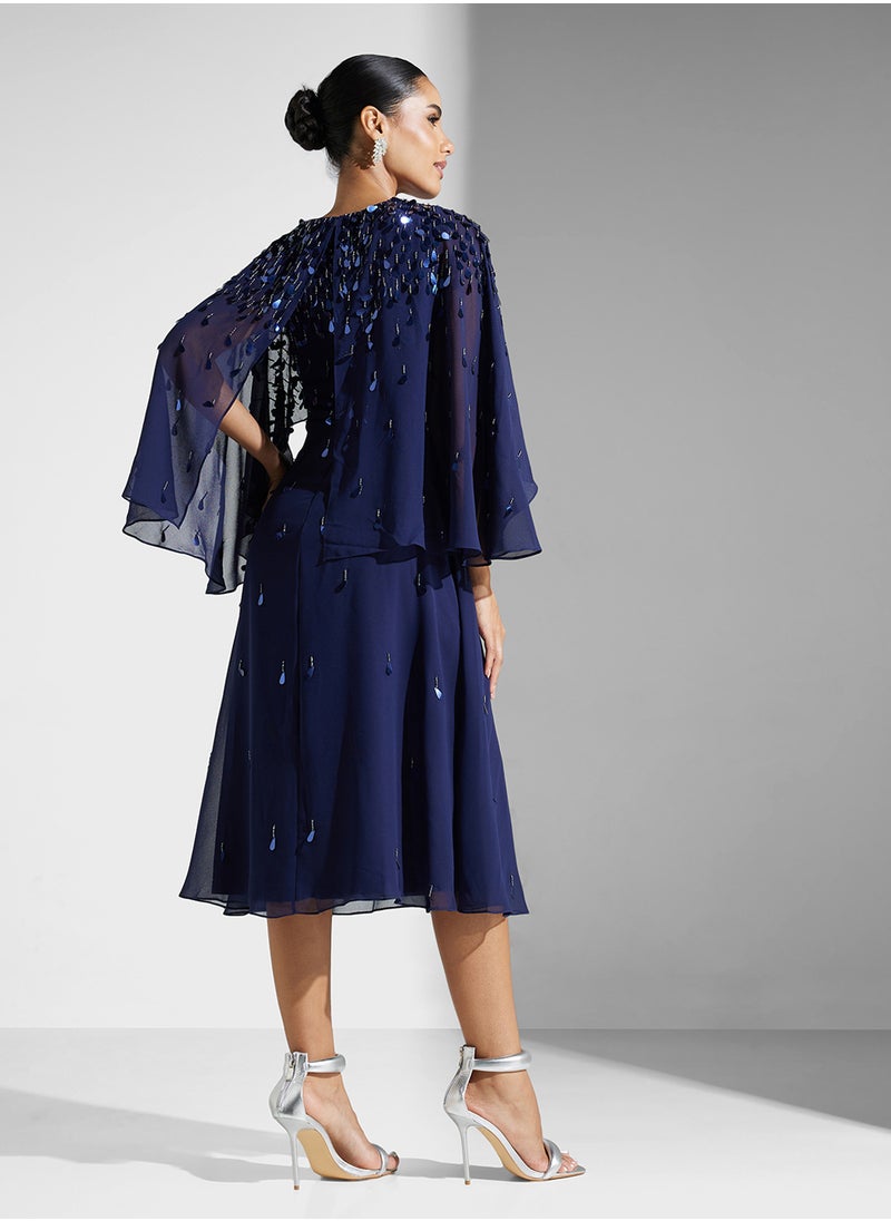 Amelia Rose Embellished Mesh Detailed Dress  - Image 2