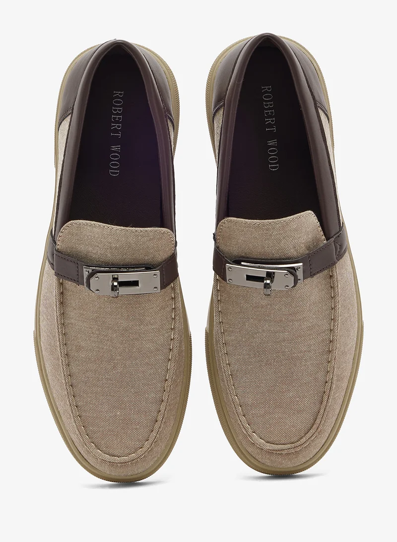 Robert Wood Trim Detail Casual Suede Slip Ons
