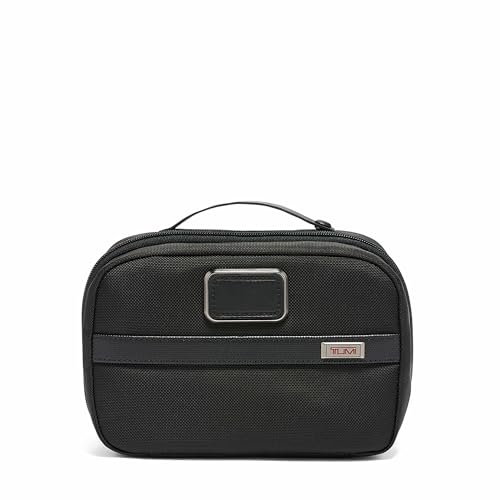 TUMI Alpha Split Travel Kit - Compact Toiletry Bag for Men & Women - Features Removable Leather Handle & 3 Zip Pockets - Black - Image 1