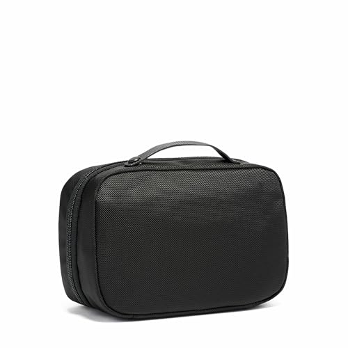 TUMI Alpha Split Travel Kit - Compact Toiletry Bag for Men & Women - Features Removable Leather Handle & 3 Zip Pockets - Black - Image 3