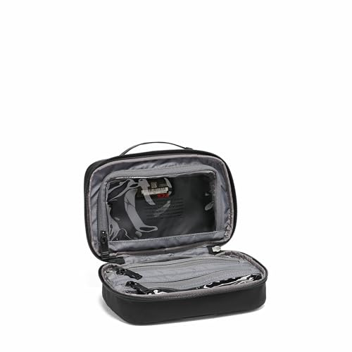 TUMI Alpha Split Travel Kit - Compact Toiletry Bag for Men & Women - Features Removable Leather Handle & 3 Zip Pockets - Black - Image 2
