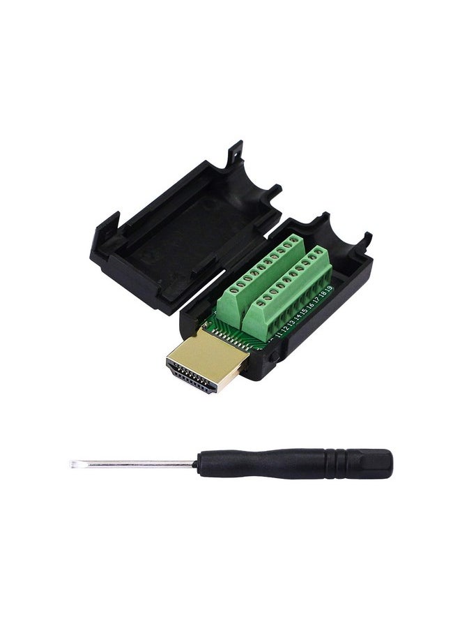 SinLoon - Hdmi Solderless Adapter Gold Plated Hdmi Extension Cable Connector Signals Terminal Breakout Board Free Welding Connector With Plastic Cover Screwdriver - Image 1