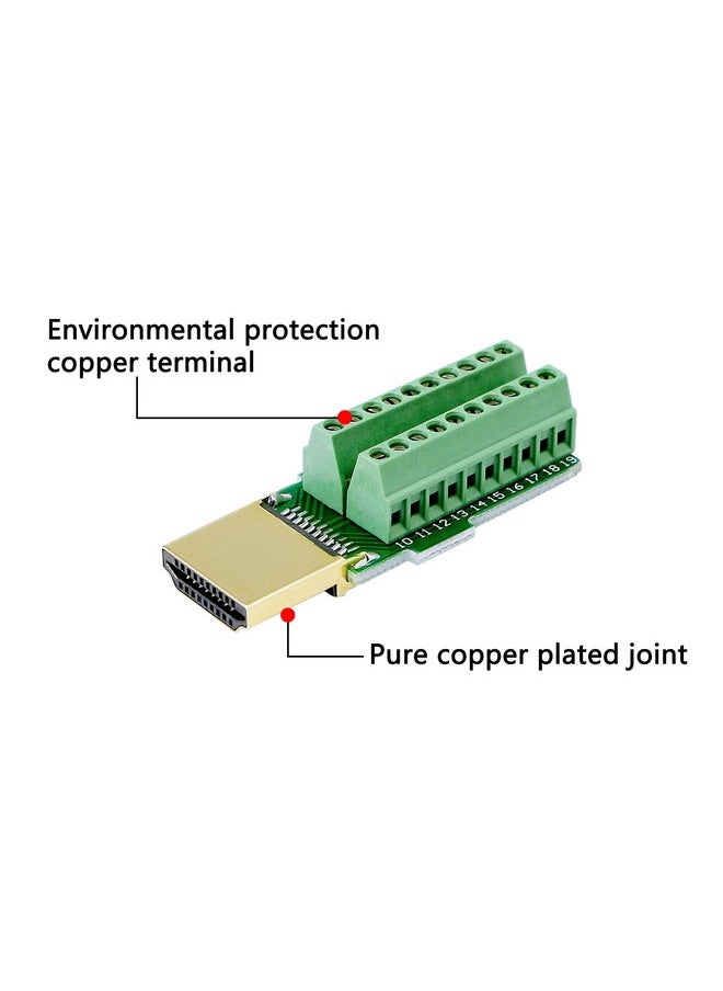SinLoon - Hdmi Solderless Adapter Gold Plated Hdmi Extension Cable Connector Signals Terminal Breakout Board Free Welding Connector With Plastic Cover Screwdriver - Image 1