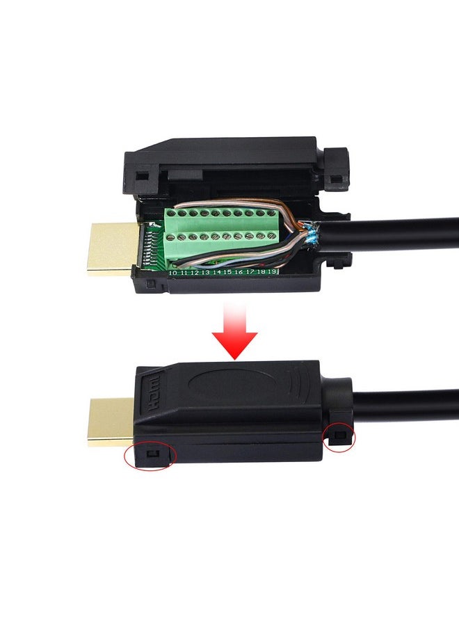 SinLoon - Hdmi Solderless Adapter Gold Plated Hdmi Extension Cable Connector Signals Terminal Breakout Board Free Welding Connector With Plastic Cover Screwdriver - Image 1
