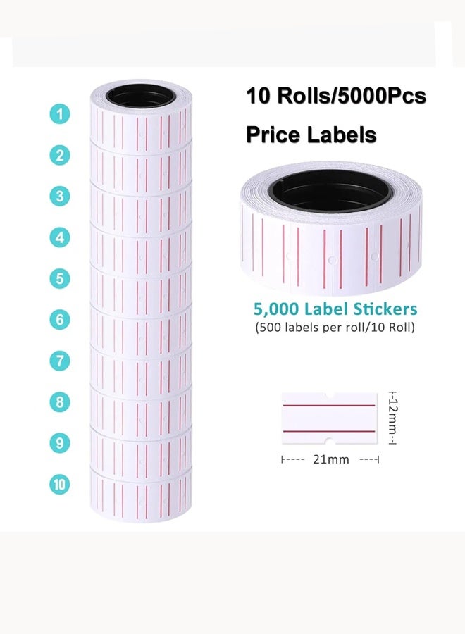 10/20 roll label paper Single row double red line supermarket price tag paper Product price tag paper Self-adhesive price tag paper Clear printing - Image 2