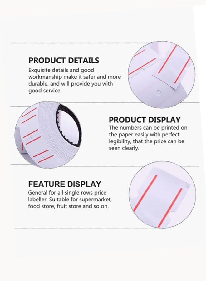 10/20 roll label paper Single row double red line supermarket price tag paper Product price tag paper Self-adhesive price tag paper Clear printing - Image 3
