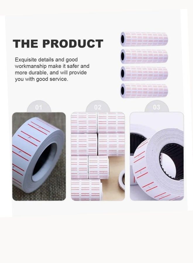 10/20 roll label paper Single row double red line supermarket price tag paper Product price tag paper Self-adhesive price tag paper Clear printing - Image 4