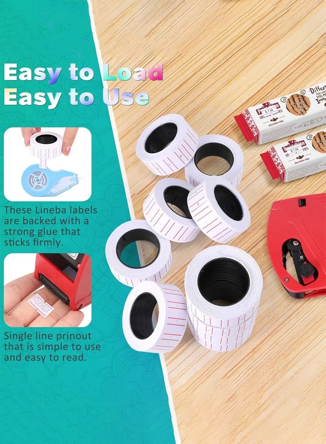 10/20 roll label paper Single row double red line supermarket price tag paper Product price tag paper Self-adhesive price tag paper Clear printing - Image 5