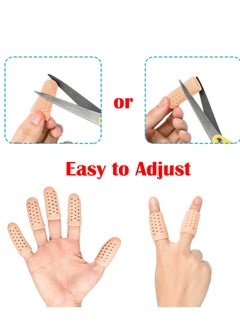 KASTWAVE Gel Finger Sleeves, Finger Protectors Breathable Finger Sleeves Cuttable Reusable Protectors to Prevent Finger Dryness and Injuries, Etc. (14 Pieces, Beige)  - Image 3
