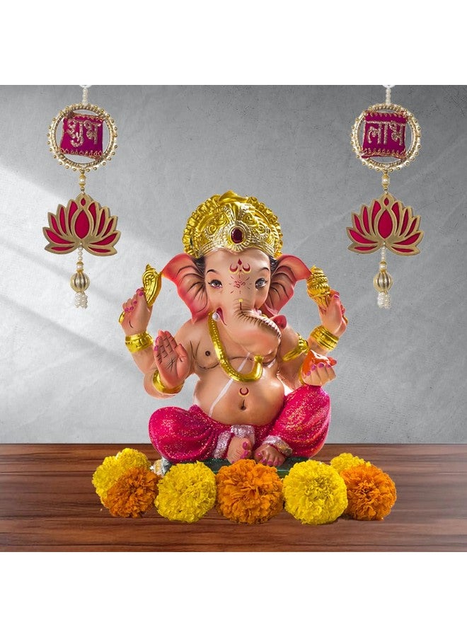 Kaameri Bazaar Lotus Door Hanging with Shubh Labh Bangle Set | Diwali Showpiece Gift, Corporate Gift, Diwali Decoration, Home Decoration - Image 2