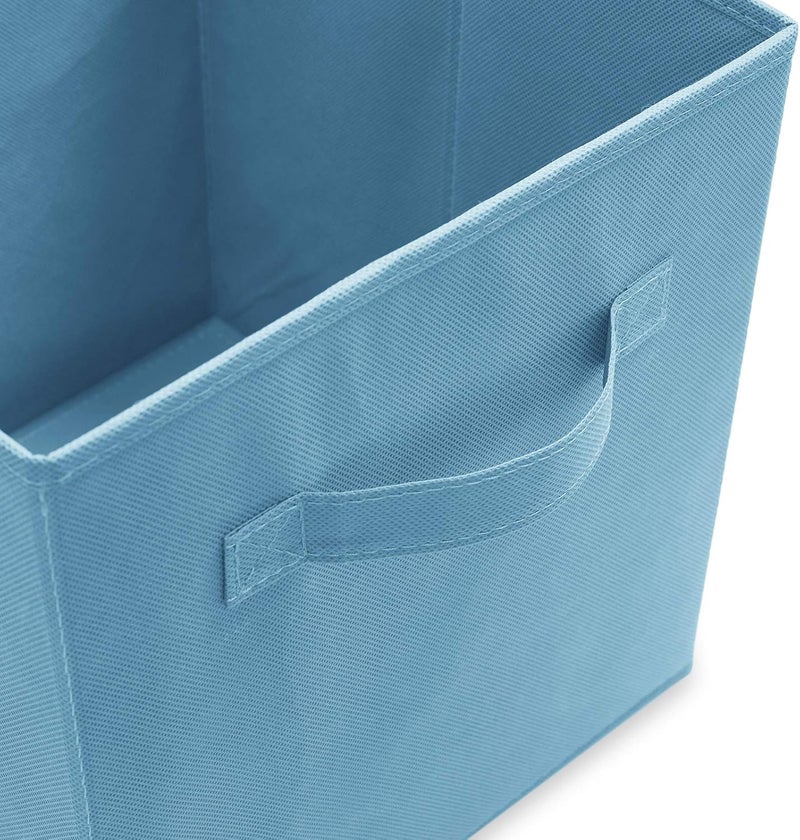 Casafield Set of 6 Collapsible Fabric Cube Storage Bins, Baby Blue - 11" Foldable Cloth Baskets for Shelves, Cubby Organizers & More - Image 3