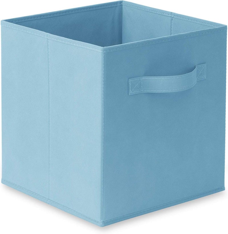 Casafield Set of 6 Collapsible Fabric Cube Storage Bins, Baby Blue - 11" Foldable Cloth Baskets for Shelves, Cubby Organizers & More - Image 2