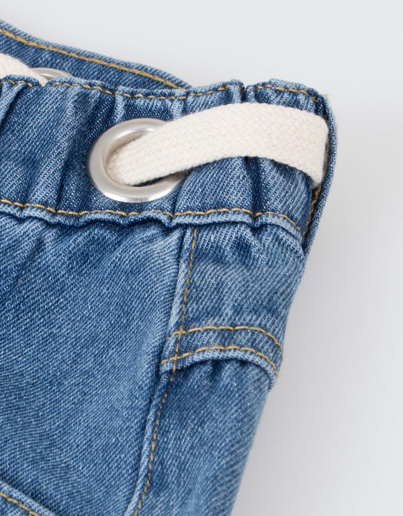 Kedera Womens Barrel Jeans Mid Rise Drawstring Pants Pull-On Baggy Jeans Relaxed Fit Denim Ankle Pants with Pocket - Image 4