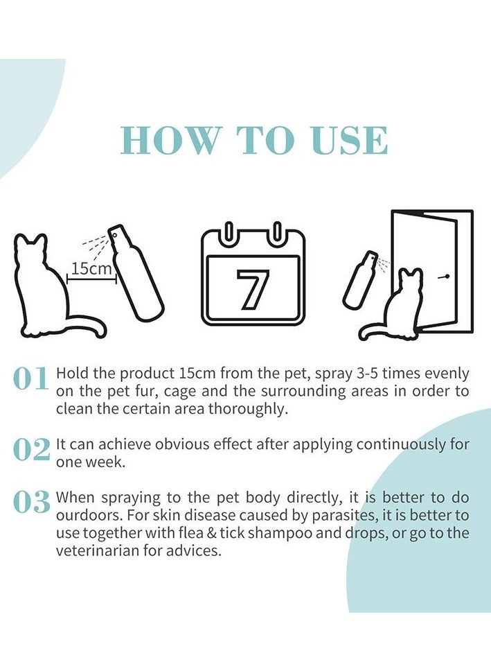 Bioline Cat Flea And Tick Spray - 175ml - Protects Cat Health - Image 3