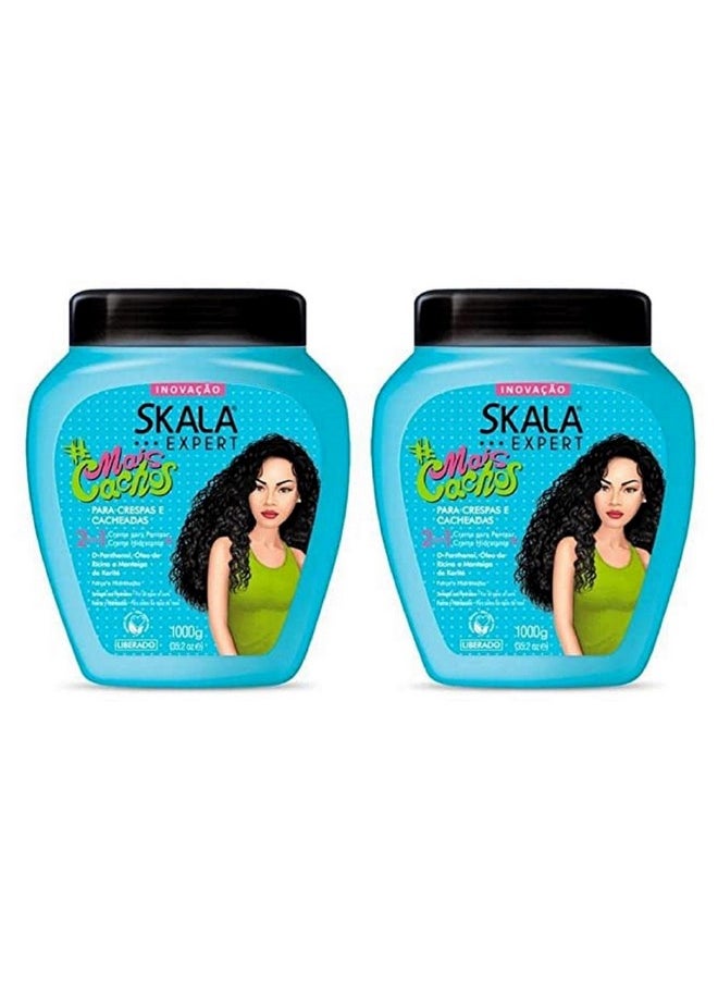 SKALA 2 Pack SKALA Mais Cachos Hydrates Curls, Eliminates Frizz, For Curly Hair - 2 IN 1 Conditioning Treatment Cream and Cream To Comb 35.2oz New  - Image 1