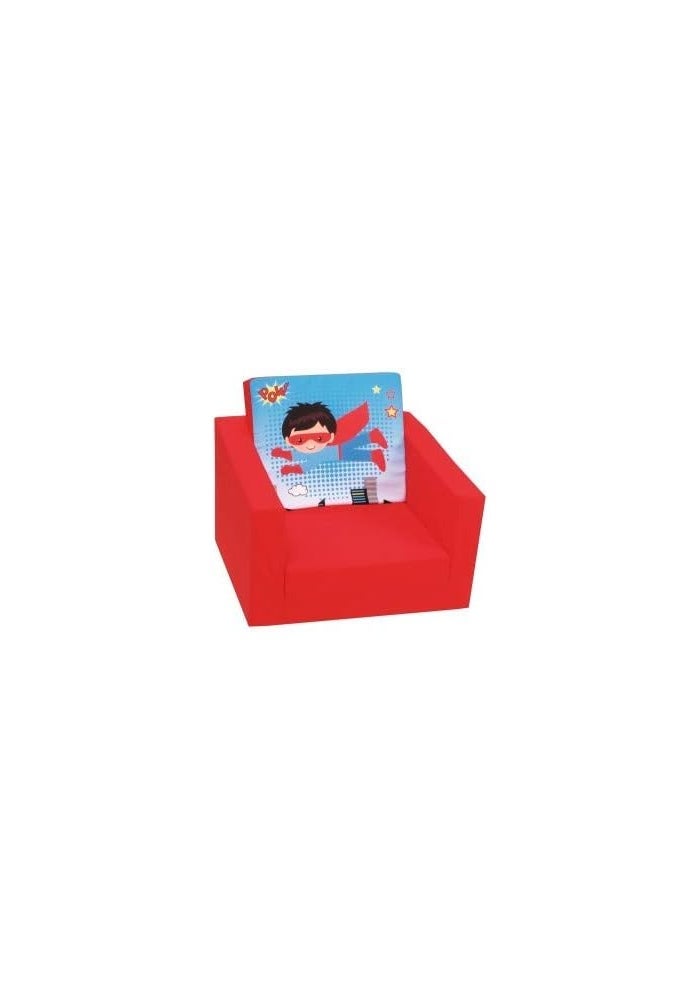 Delsit Single Sofa Super Hero Red for Kids