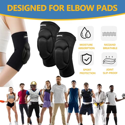 Peabownn Volleyball Elbow Pads Women 2XS-3XL - Kids Teens Elbow Protector with Thicken Sponge Padding Breathable Stretchy CottonBiking Volleyball Basketball Football Skating Dancing - S - Image 5