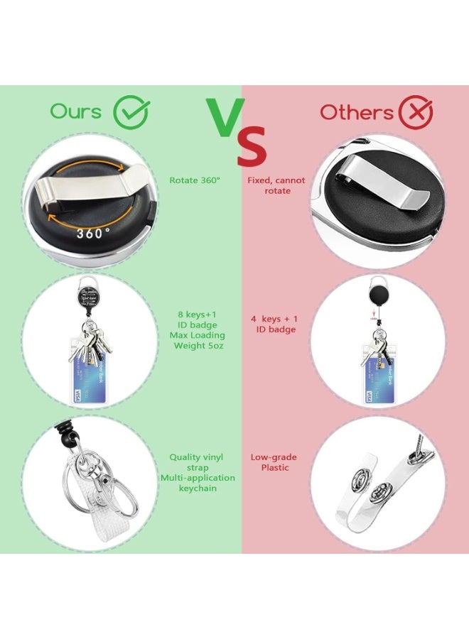 يوڠام حامل شارة هوية مع حبل قابل للفصل، حبل مع اقتباس تحفيزي للبطاقات التعريفية، قابل للتعديل، متين، مزود بكاشط شارة قابل للسحب، مثالي للمعلمين، الممرضين، العمل، المكاتب، والهدايا - Image 5