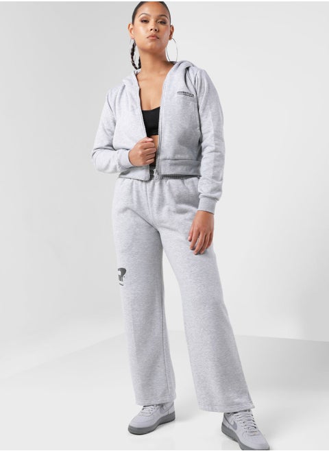 Space Printed Wide Leg Joggers