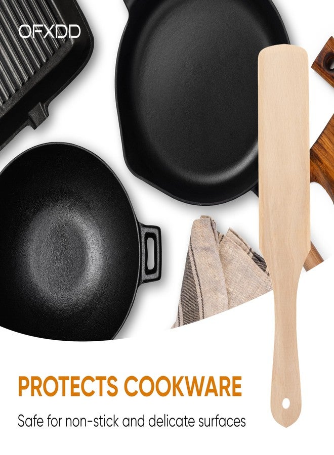 OFXDD Wooden Pancake Turner - Cooking Spatula - Long Flat Kitchen Turner - Pancake Paddle - Image 4