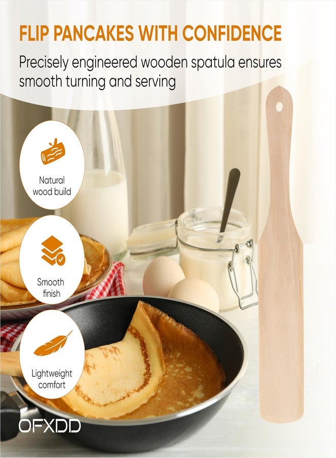 OFXDD Wooden Pancake Turner - Cooking Spatula - Long Flat Kitchen Turner - Pancake Paddle - Image 2
