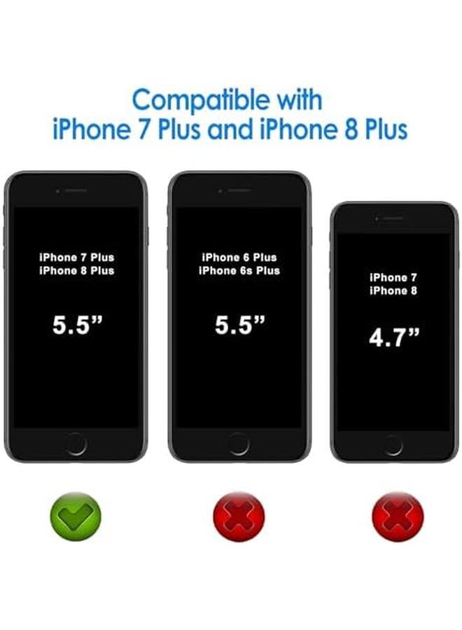 جي تيك جراب لهاتف آيفون 8 بلس وآيفون 7 بلس مقاس 5.5 بوصة، غطاء خلفي شفاف مقاوم للصدمات غير قابل للخدش، أسود - Image 2