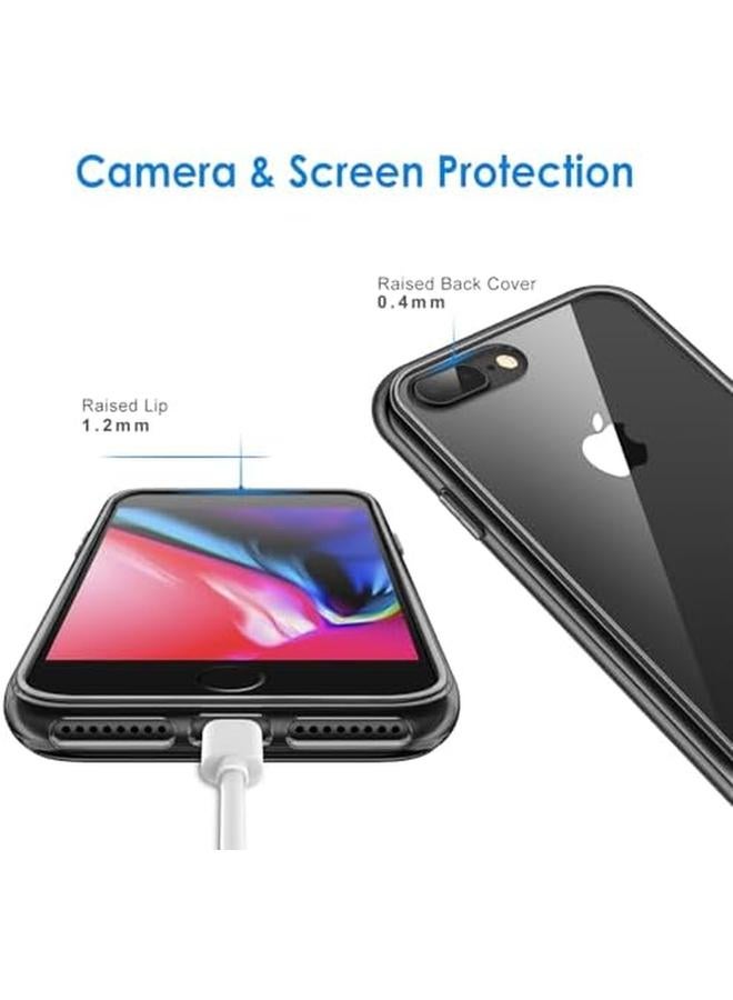 جي تيك جراب لهاتف آيفون 8 بلس وآيفون 7 بلس مقاس 5.5 بوصة، غطاء خلفي شفاف مقاوم للصدمات غير قابل للخدش، أسود - Image 5