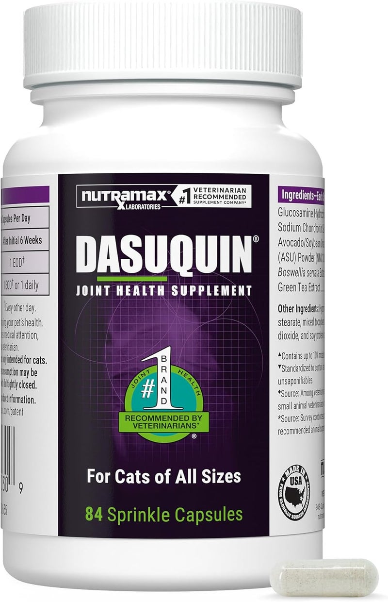 Nutramax Laboratories Dasuquin Joint Health Supplement for Cats - With Glucosamine, Chondroitin, ASU, Boswellia Serrata Extract, and Green Tea Extract, 84 Capsules - Image 1