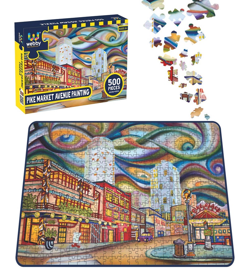 Webby Pike Market Avenue Painting Jigsaw Puzzle, 500 Pieces - Image 3