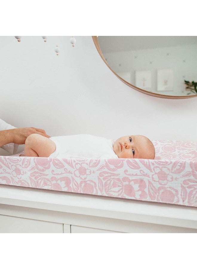 aden + anais Essentials Changing Pad Cover, 100% Cotton Muslin, Super Soft & Breathable, Tailored Snug Fit, Single, Damsel - Savoy - Image 3