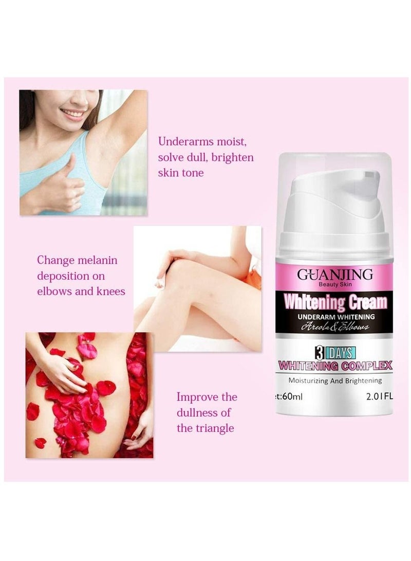 GUANJING كريم تبييض الإبطين للركب، والفخذين الداخليين، والمرفقين والمنطقة الحساسة 60 مل - Image 3