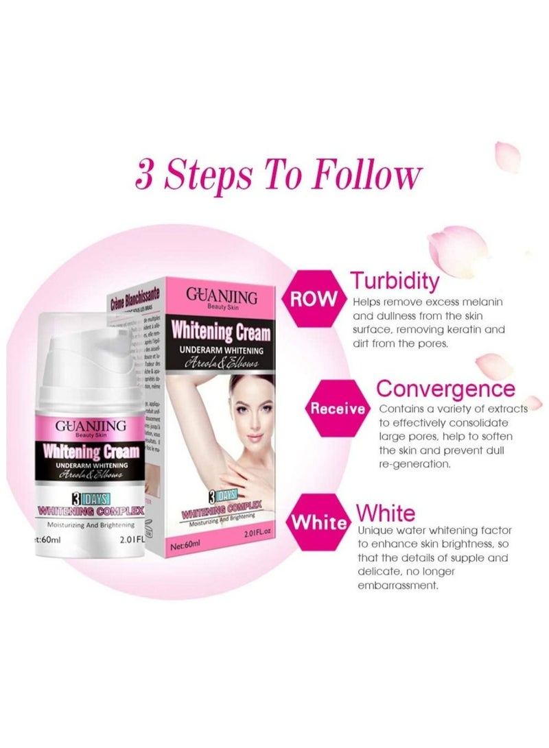 GUANJING كريم تبييض الإبطين للركب، والفخذين الداخليين، والمرفقين والمنطقة الحساسة 60 مل - Image 4