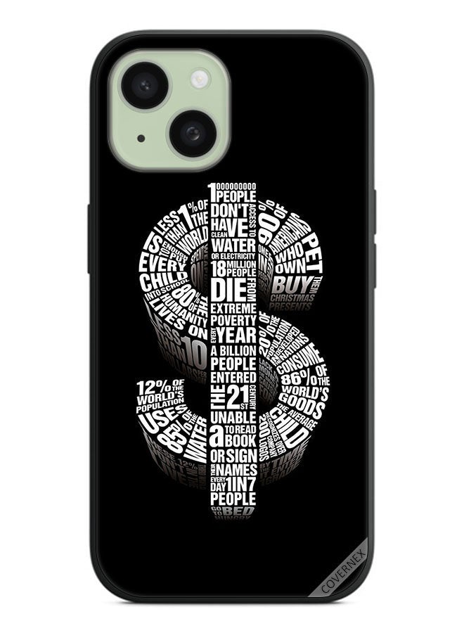 Covernex Protective Case Cover For Apple iPhone 15 Plus Calligraphy Dollar - Image 1
