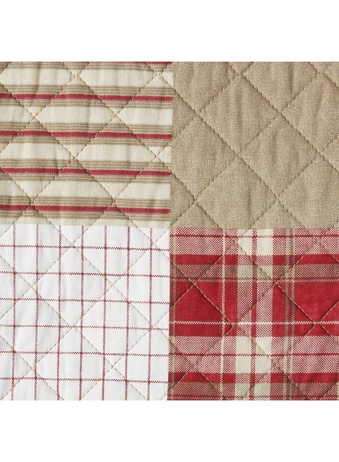 Eddie Bauer - Throw Blanket, 100% Soft Cotton Percale Plaid Bedding, Throw Blanket for Couch or Bed (Camano Island Red, 50" x 60") - Image 3