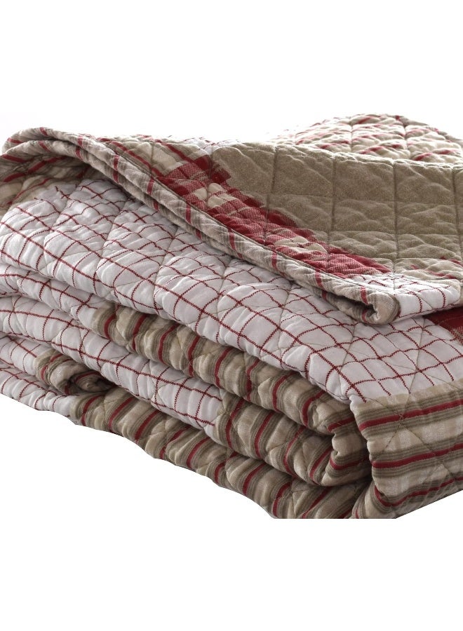 Eddie Bauer - Throw Blanket, 100% Soft Cotton Percale Plaid Bedding, Throw Blanket for Couch or Bed (Camano Island Red, 50" x 60") - Image 5