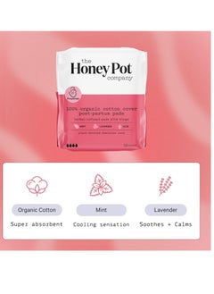 the Honey Pot company The Honey Pot Company - Herbal Postpartum Pads w/Wings - Infused w/Essential Oils for Cooling Effect, Organic Cotton Cover, & Ultra-Absorbent - Postpartum Essentials to fill your Postpartum Kit - 12ct  - Image 3