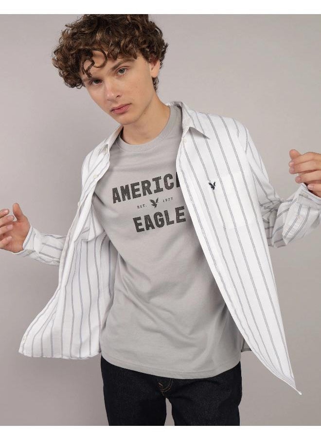 American Eagle AE Slim Fit Everyday Oxford Button-Up Shirt  - Image 1