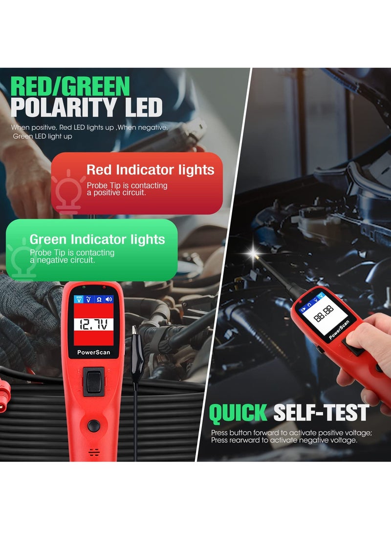 Zikra Automotive Circuit Tester, Power Circuit Probe Kit, Digital Multimeter Relay & Diode Resistance Tool, for Frequency Duty Cycle Voltage Test, Activating Component, w 20ft Cable - Image 4