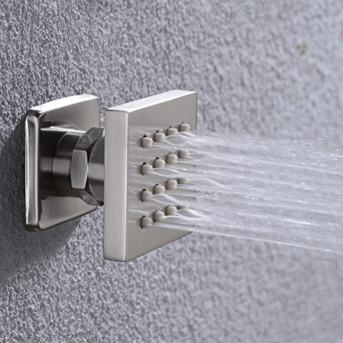 orhemus Solid Brass Body Spray Shower Jet Adjustable Massage Spa Side Sprayer Wall Mounted Shower Set, Square Brushed Nickel Finish - Image 3
