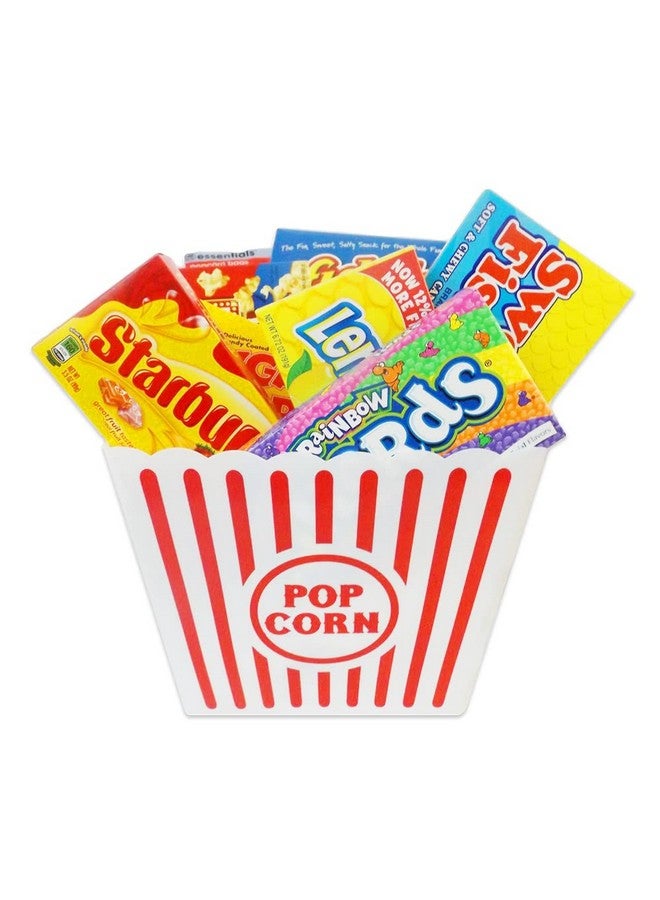 نوفيلتي بليس وعاء فشار بلاستيكي من نوفيلتي بليس، عبوات فشار كلاسيكية مخططة باللونين الأحمر والأبيض لليلة الأفلام - 8 بوصات مربعة × 7 بوصات عميقة (عبوة واحدة) - Image 4