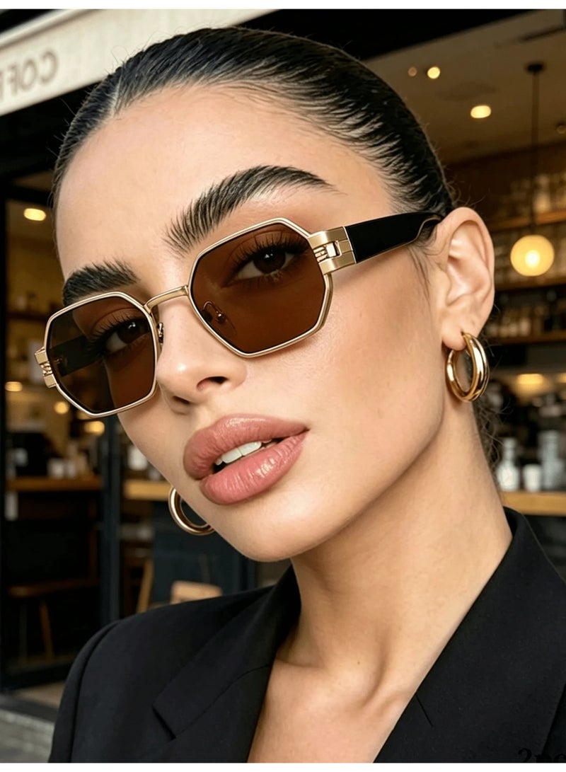 Shein Women’s Small Square Metal Glasses – Vintage Fashion Frame for Daily Wear & Street Style - Image 2