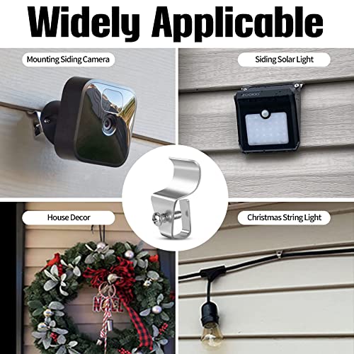 Antimbee Vinyl Siding Clips,20-Pack No-Hole Outdoor Camera Mount,Vinyl Siding Hanger for Blink, Arlo, Ring, No-Damage, No Drilling, Weatherproof-304 Stainless Steel Home Siding Hooks - New Upgrade - Image 2