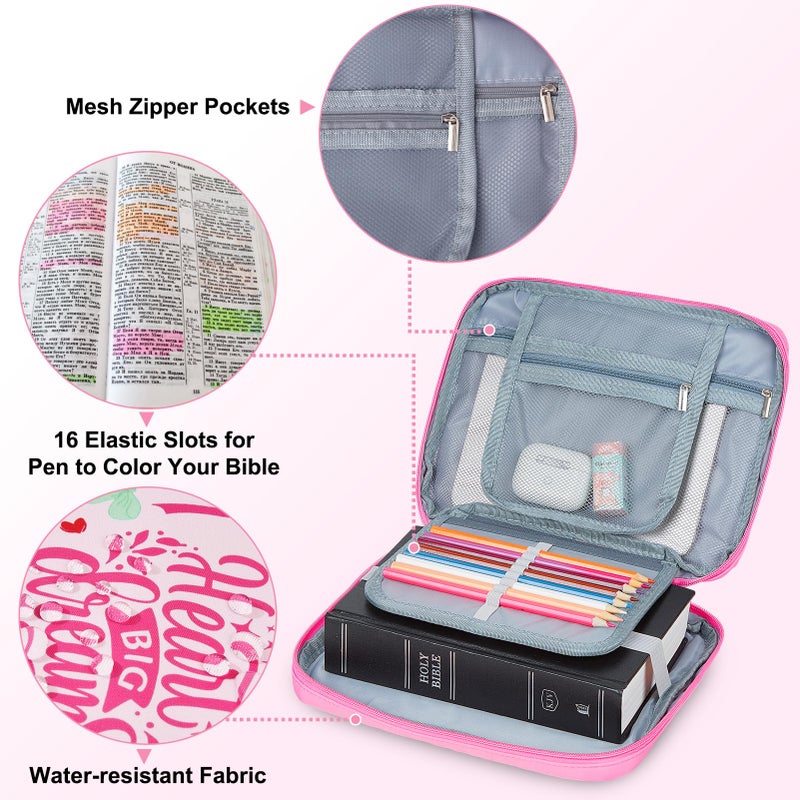 ICOSY Bible Cover Case for Women Girls Kids Bible Bag Case with Handle Kids Girls Bible Study Accessories Supplies - Image 5