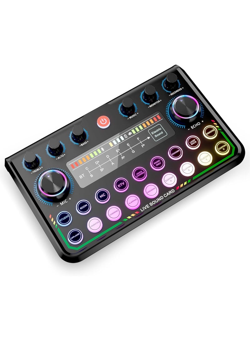 USB Audio Interface for Smartphone & PC: Plug-and-Play Live Sound Card with DJ Mixer, Voice Changer & Customized sound effects. Ideal for Recording Music, Home Studio, Podcasts & Streaming - Image 1