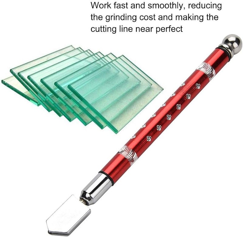 Professional Glass Cutter Tool Red Non Slip Handle For 3 15mm Thickness Glass Tiles Cutting - Image 2