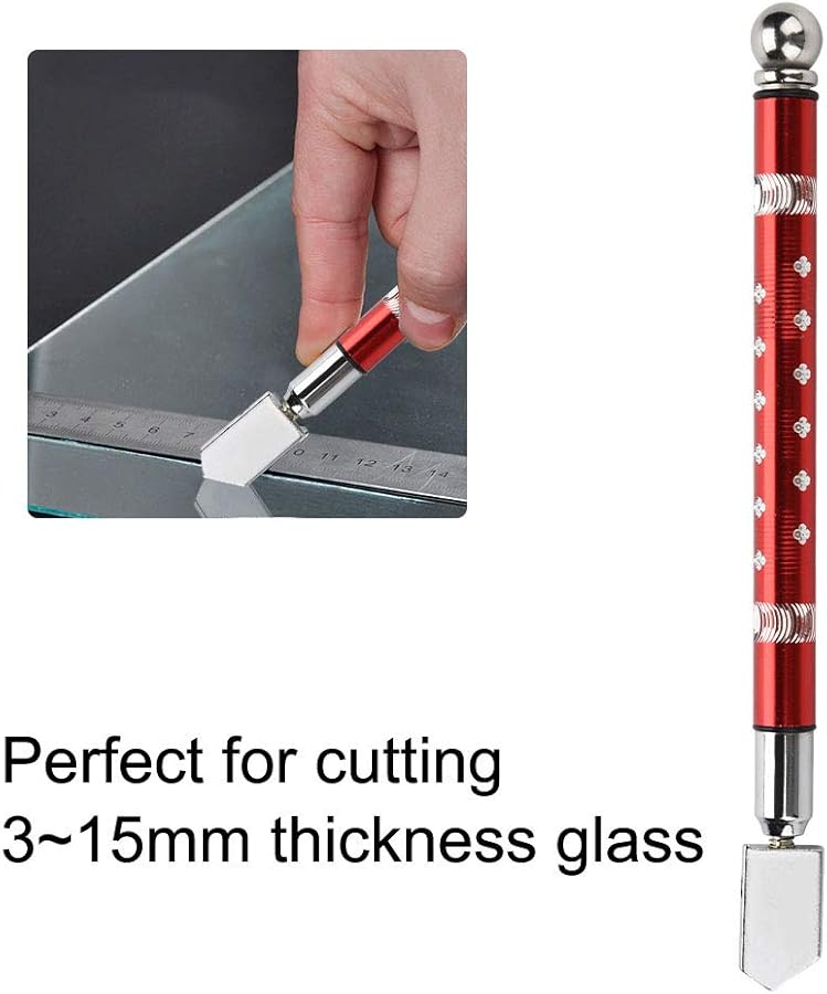 Professional Glass Cutter Tool Red Non Slip Handle For 3 15mm Thickness Glass Tiles Cutting - Image 1