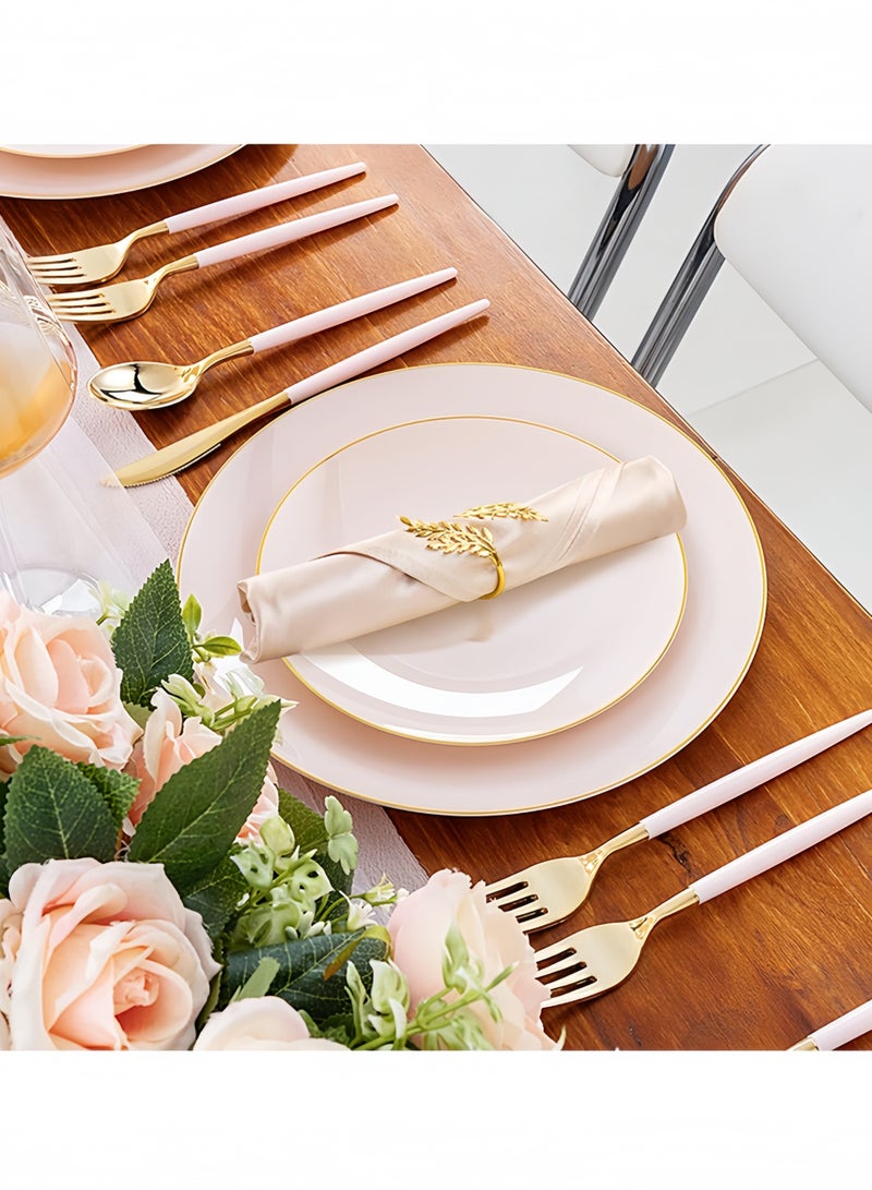 12 قطعة من حلقات المناديل المعدنية الذهبية على شكل أوراق القمح حاملات حلقات المناديل الأنيقة والعصرية حلقات المناديل الأنيقة لتزيين الطاولة في حفلات الزفاف وأعياد الميلاد والتجمعات العائلية وحفلات الأعياد والعطلات والعشاء العائلي وتزيين طاولة المطبخ - Image 4