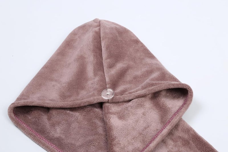 HOUSSE Microfibre Head Towels | 550 GSM High Absorbent Hair Wrap with Adjustable Buttons for Girls | Super Soft & Quick Dry Wrap Towel for Hairs | Pack of 1 | 25x65 cm(Antler) - Image 5